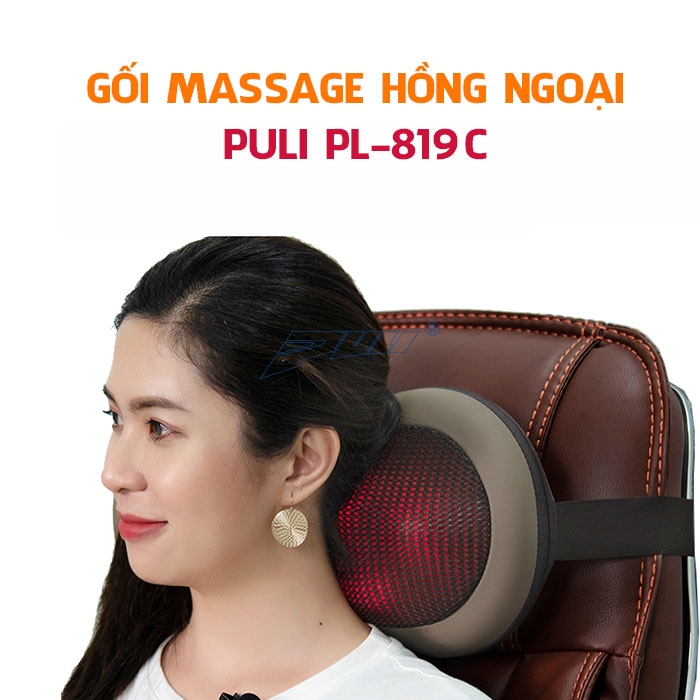Thiết kế nhỏ gọn gối massage hồng ngoại Puli PL-819C