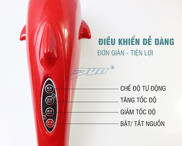 máy massage cầm tay hồng ngoại cao cấp mát xa cầm tay hồng ngoại cá heo Puli PL-608B