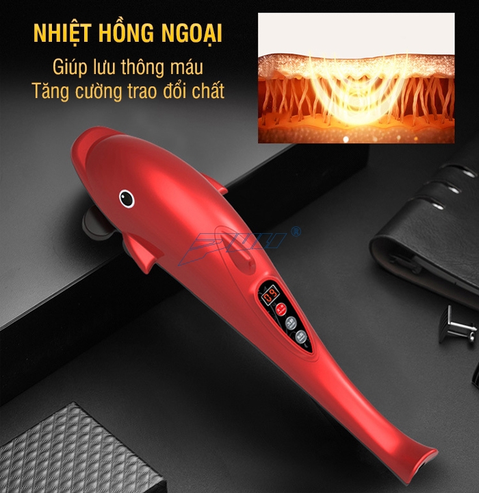 Máy massage cầm tay cá heo 7 đầu Puli PL-618DC3
