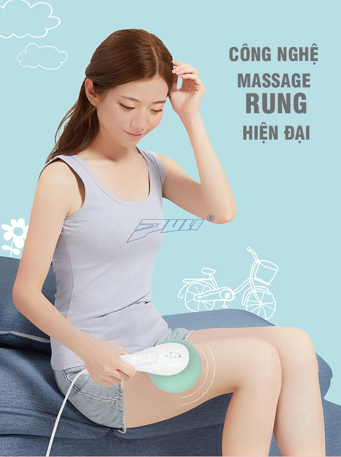 Máy massage cầm tay 4 đầu công nghệ massage hiện đại Puli PL-664AC4