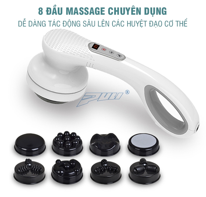 8 đầu máy massage puli PL-667DC3 có thể thay đổi