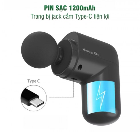 Súng massage cầm tay mini 7 đầu Puli PL-658 - Có đầu nóng