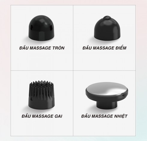 Máy massage cầm tay Rung Nóng đa năng Puli PL-622 - 4 đầu