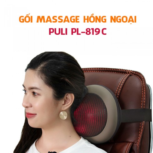 Gối massage hồng ngoại cao cấp Puli PL-819C - 4 bi