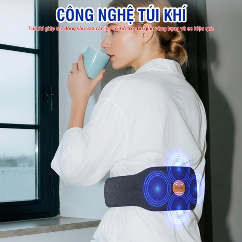 Đai massage bụng rung nóng kết hợp túi khí Puli PL-518 