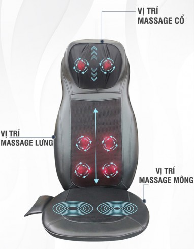 Ghế đệm massage hồng ngoại toàn thân Puli PL-802B dùng được tại nhà và ô tô