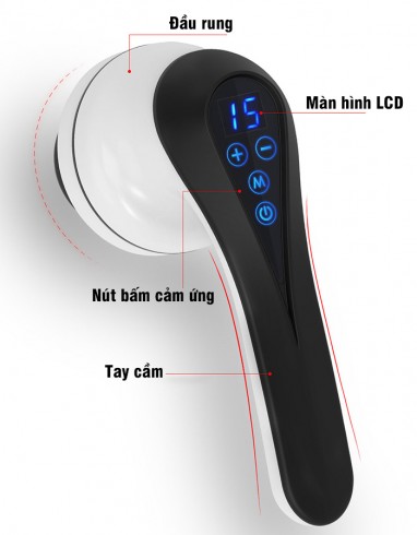 Máy massage cầm tay pin sạc Puli PL-665DC - 8 đầu thế hệ mới