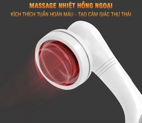 Máy massage cầm tay pin sạc Puli PL-667DC3 - 8 đầu 5 chế độ mát xa